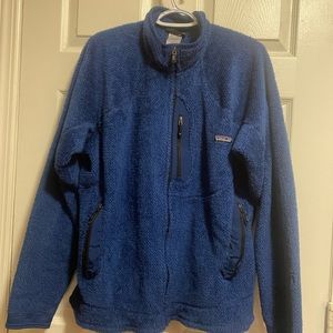 Used Patagonia retro pile Polartec fleece full zip - size XL - royal blue